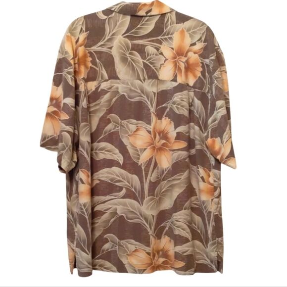 BAHAMA BAY Tropical Button Shirt Silk Green Island Beach Party SZ XL - Picture 3 of 6